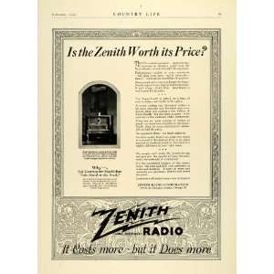  Ad Zenith Radio Italian De Luxe Model Music Player Antique Chicago 