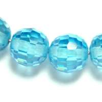 Cubic Zirconia Round Beads 6mm London Blue #64276  