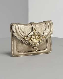 NIB $65 JUICY COUTURE GOLD LEATHER COIN PURSE W/ CROWN 098687358095 