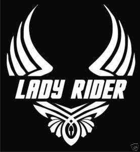 Lady Rider Harley Wings Vinyl Decal Sticker 14 Colors  