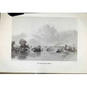 Maidenhead Bridge Great Western Railway Old Print C1970  