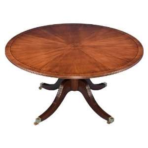 English Mahogany Pedestal Dining Table 