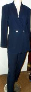 ANN TAYLOR Lined Navy 100% Silk Pants Suit Sz 6  
