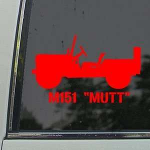  M151 Mutt Vietnam Era Jeep Top Down Red Decal Car Red 