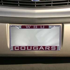  Washington State Cougars Crimson Mirror License Plate 