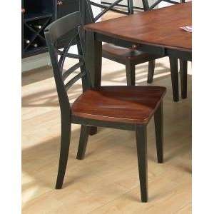 Jofran Antique Black and Fudge Brown X Back Side Chairs (Set of 2 