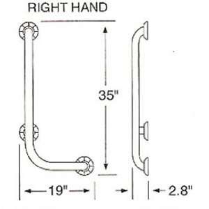  L Right Hand Angle Grab Bar by Watermark GB10