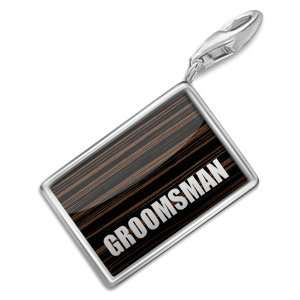  FotoCharms Groomsman, wedding   Charm with Lobster Clasp 