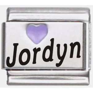  Jordyn Purple Heart Laser Name Italian Charm Link Jewelry