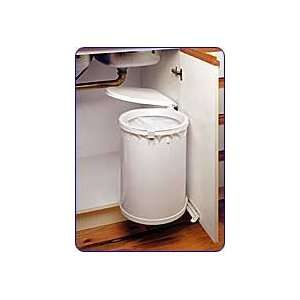  Vogt Trash Master, 32 qt round with lift up lid, White