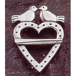  Hjertesolje Liten Simple Dove and Heart Pin Brooch 