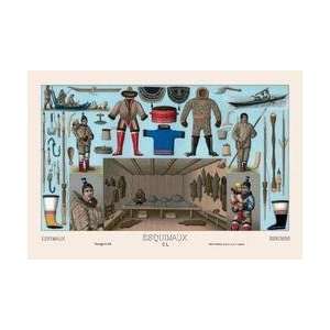  Eskimos Clothing and Personal Items 24x36 Giclee: Home 