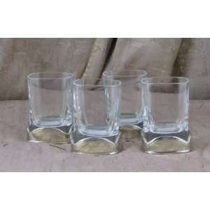  Liscio Pewter Stemless Liquor Shot Glasses   Set of Four 
