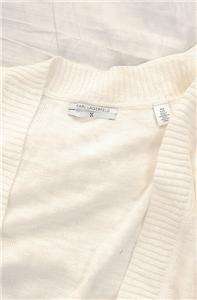 NEW AUTH Karl Lagerfeld Long Knit Vest Cotten Blends Cardigan White 44 