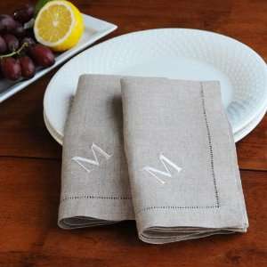  NATURAL Linen Hemstitch Napkin Set of 6 With Optional FREE 