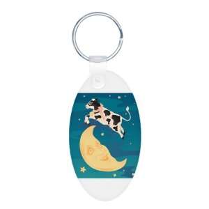  Aluminum Oval Keychain Cow Jumped Over the Moon 