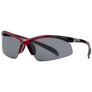  Wrap Sunglasses   Black with Red/Smoke Mirror