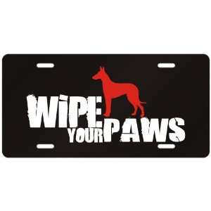    Ibizan Hound / Wipe Your Paws  License Plate Dog