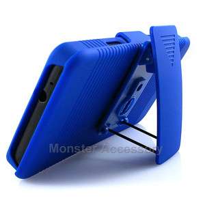Blue Kickstand Holster Combo Hard Case Cover for Samsung Galaxy S 2 AT 