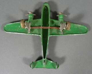 VTG Green Kiddie Toy Hubley Metal USN 3 B 4 Airplane Retractable 