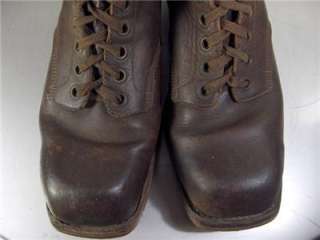 Vtg 40s WW2 Ski Mountain Boots Leather US Army Military Steel Toe Hyde 