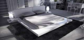 Opal   White Gloss Japanese Style Platform Bed  