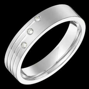  Lene   Elegant White Gold Ring Wedding Band   Comfort Fit 