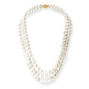   Freshwater Cultured Pearl Triple Strand Necklace: Katarina: Jewelry