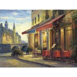 Left Bank Cafe, Gallery Wrapped Canvas:  Home & Kitchen