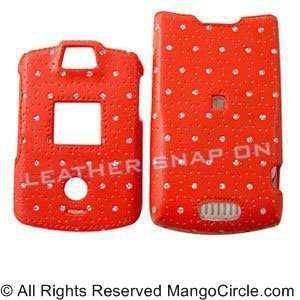   /COVER/HARD CASE GLITTER LEATHER RED Cell Phones & Accessories