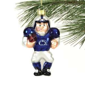Penn State Nittany Lions Angry Football Player Glass Ornament:  