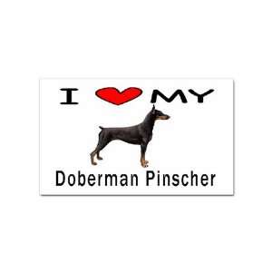  I Love My Doberman Pinscher Rectangular Sticker 