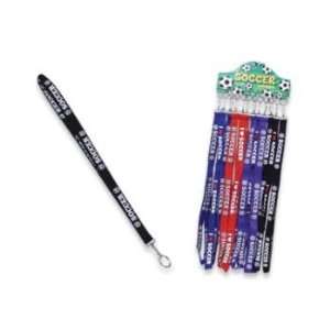   Soccer   Embroidered Fabric Lanyard Keychains Case Pack 72 Automotive