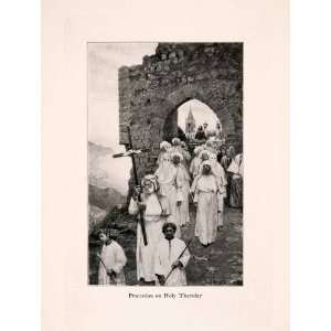  1907 Print Ernest Peixotto Procession Holy Thursday 