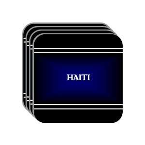 Personal Name Gift   HAITI Set of 4 Mini Mousepad Coasters (black 