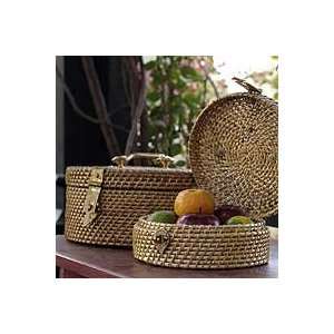    Cane and brass baskets, Take Me Too (pair)