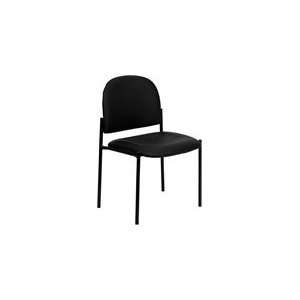   : Black Vinyl Comfortable Stackable Steel Side Chair: Home & Kitchen