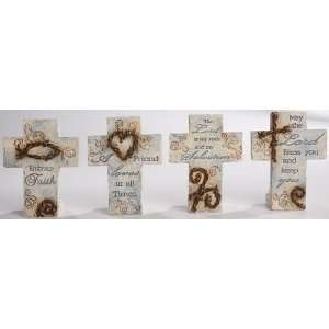  Pack of 8 Inspirational Crown of Thorns Table Crosses 4 