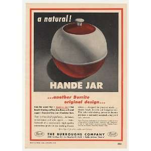    1949 Burroughs Co Burrite Hande Jar Trade Print Ad