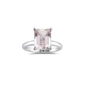 3.03 Cts Morganite Solitaire Ring in 14K White Gold 9.0 