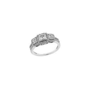 ZALES Princess Cut Diamond Three Stone Past Present Future Ring in 14K 