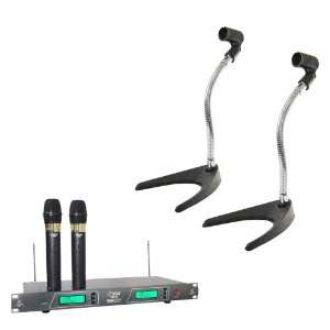  Pyle Dual Mic and Stand Package   PDWM2550 19 Rack Mount 