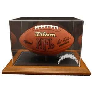  San Diego Chargers Simulated Wood Base Football Display 