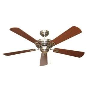 Up Town Collection 56ö Brushed Nickel Ceiling Fan with Teak & Walnut 