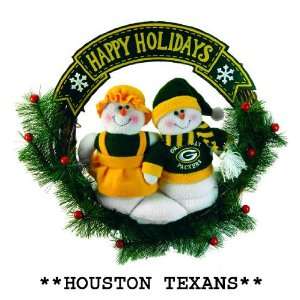   Texans 15 Animated Musical Snowman Christmas Wreath