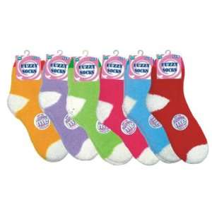  Ladies Fuzzy Socks Plain Asst Case Pack 72: Sports 