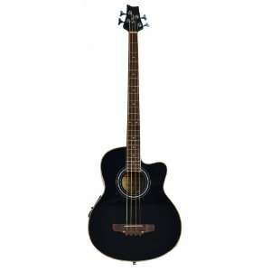  De Rosa Cutaway Black Acoustic Electric 4 String Bass with 