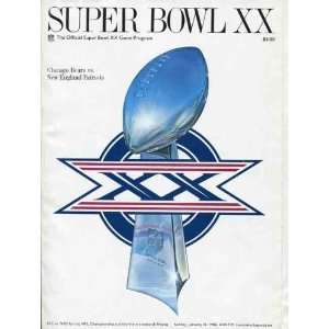 Super Bowl XX Program Chicago Bears vs New England Patriots  