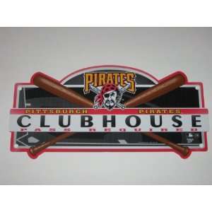 PITTSBURGH PIRATES 19 x 8 Plastic Clubhouse LOCKER ROOM SIGN with 