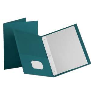  Oxford Twin Pocket Portfolio With Fasteners, Teal   Pack 
